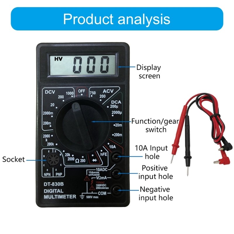 Easy To Use Digital Multimeter Circuit Testing Device for Electronics Engineers