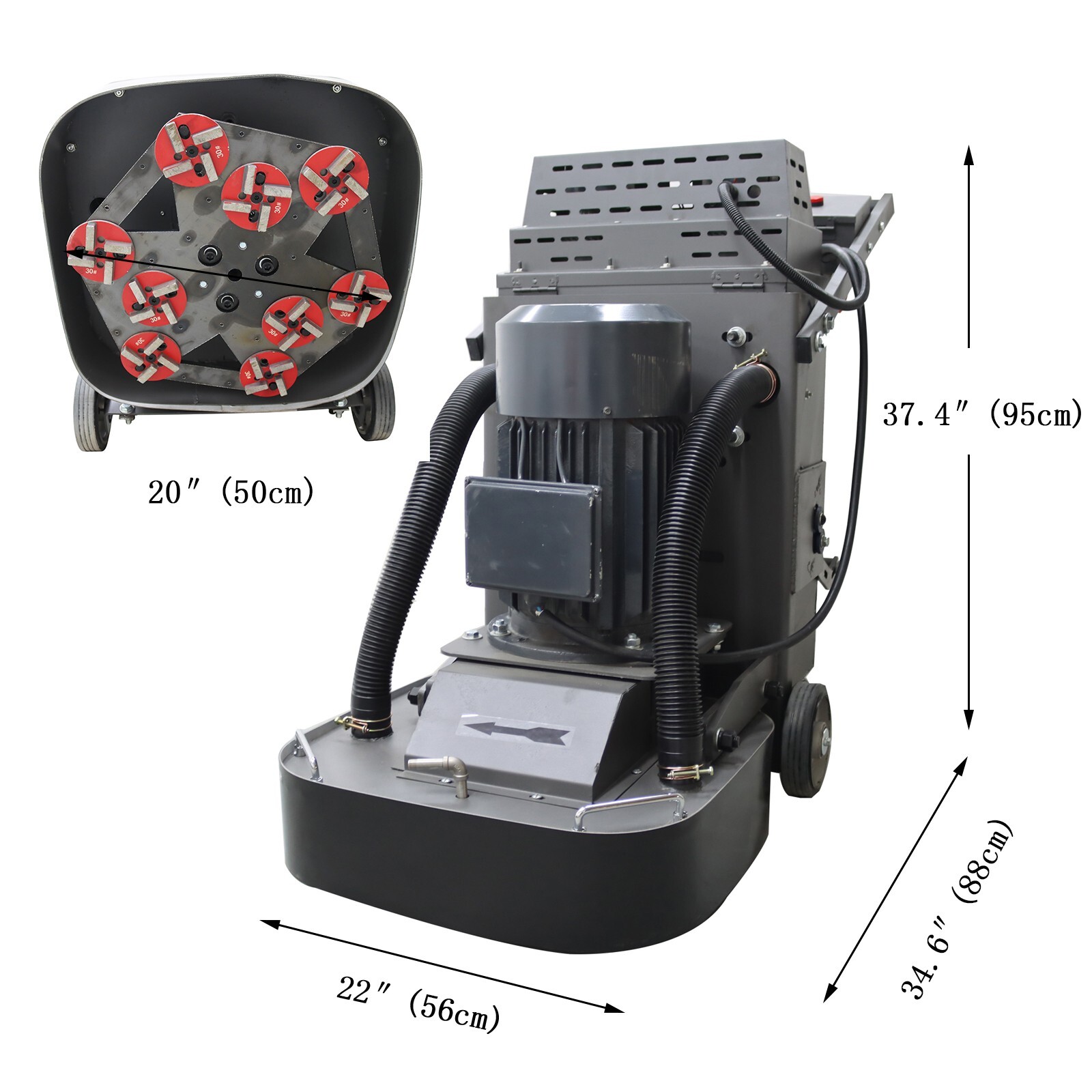 Hand-push Cement Ground Grinder 220V 7.5KW Concrete Epoxy Floor Polisher