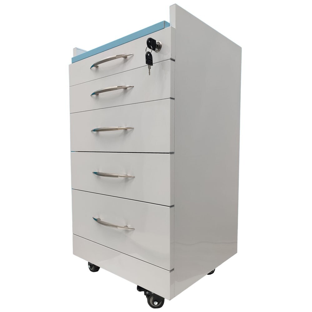 1 PC 4 Drawer Removable Assistant Mobile Cabinet w/Divider Bracket Locks