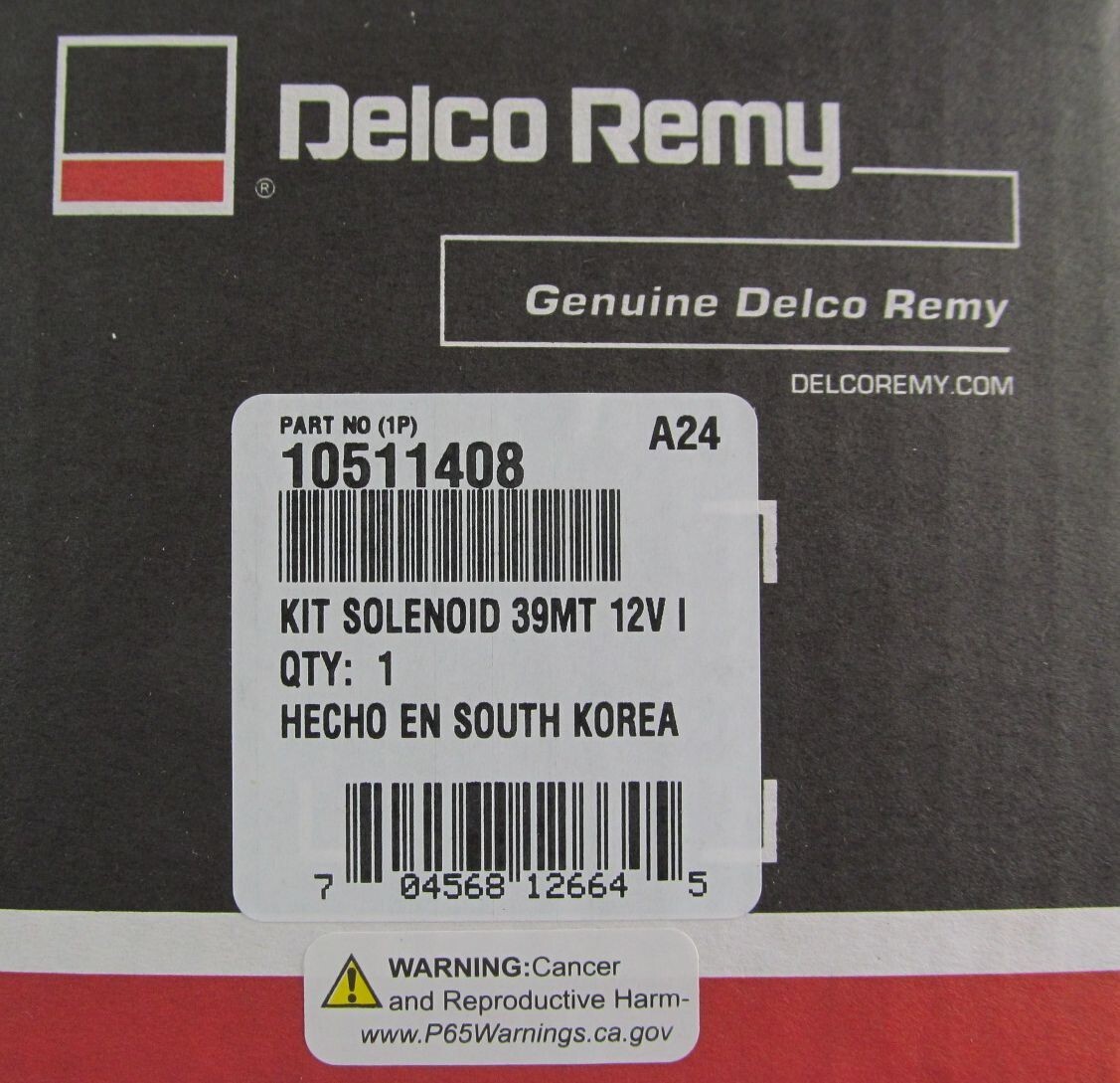 NEW GENUINE DELCO REMY 10511408 39MT 12V STARTER SOLENOID SWITCH KIT