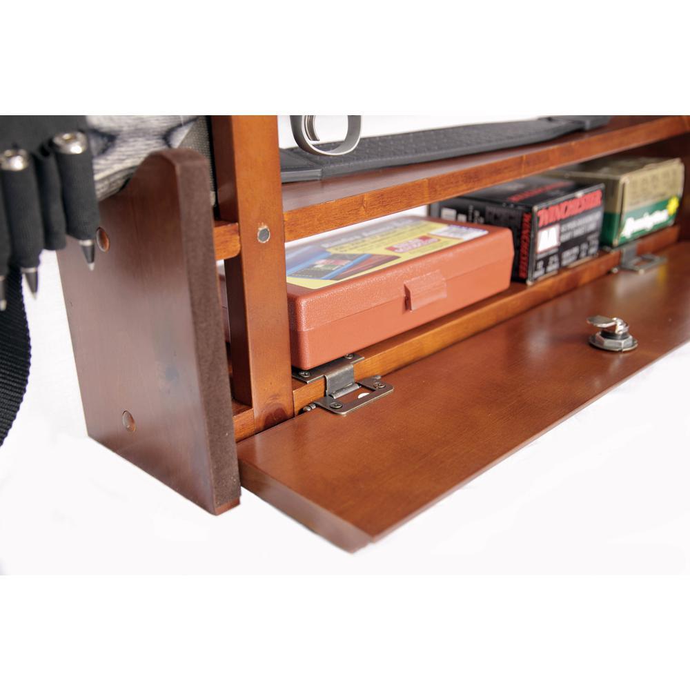 4 Gun Wall Rack with locking storage compartment