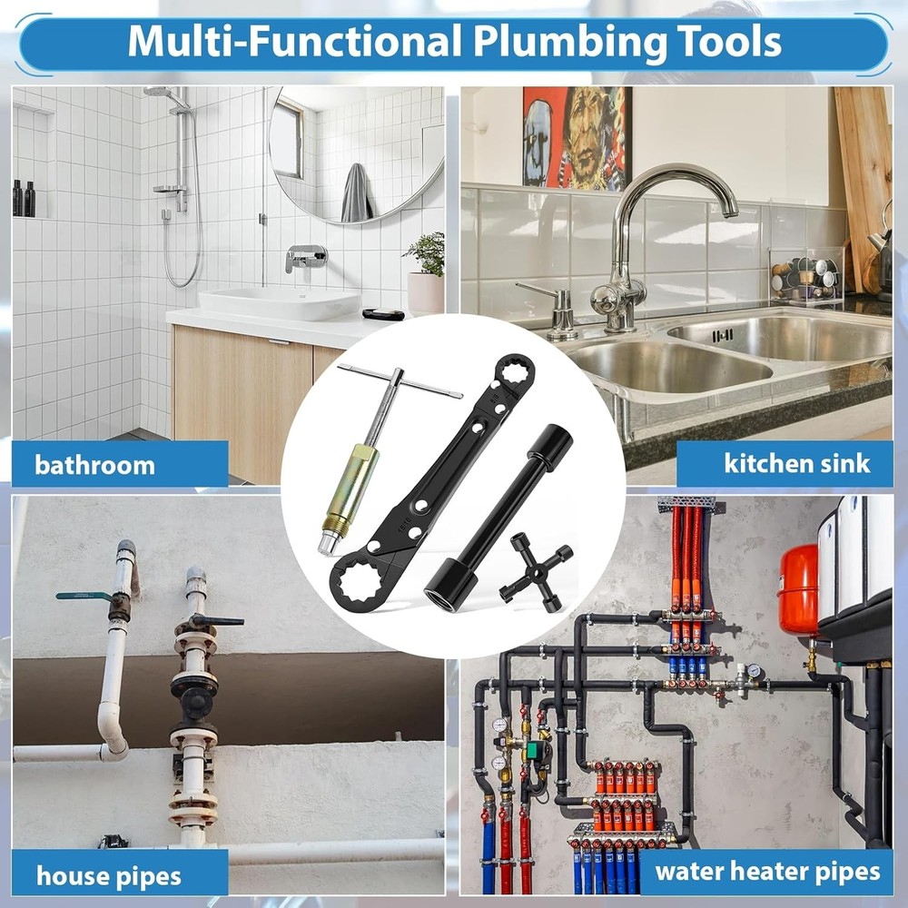 Kavedod Plumbing Tools, Angle Stop Removal Tool with compression sleeve pulle...