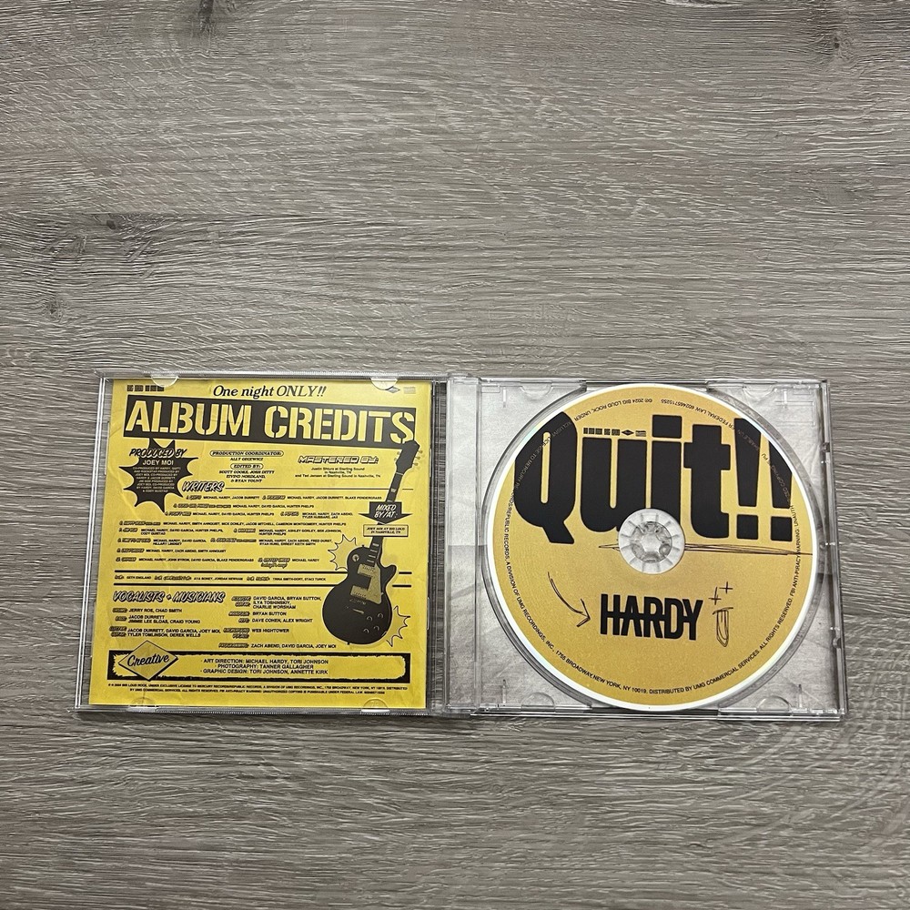 Hardy Signed Quit!! CD Insert Art Card Authentic Autograph