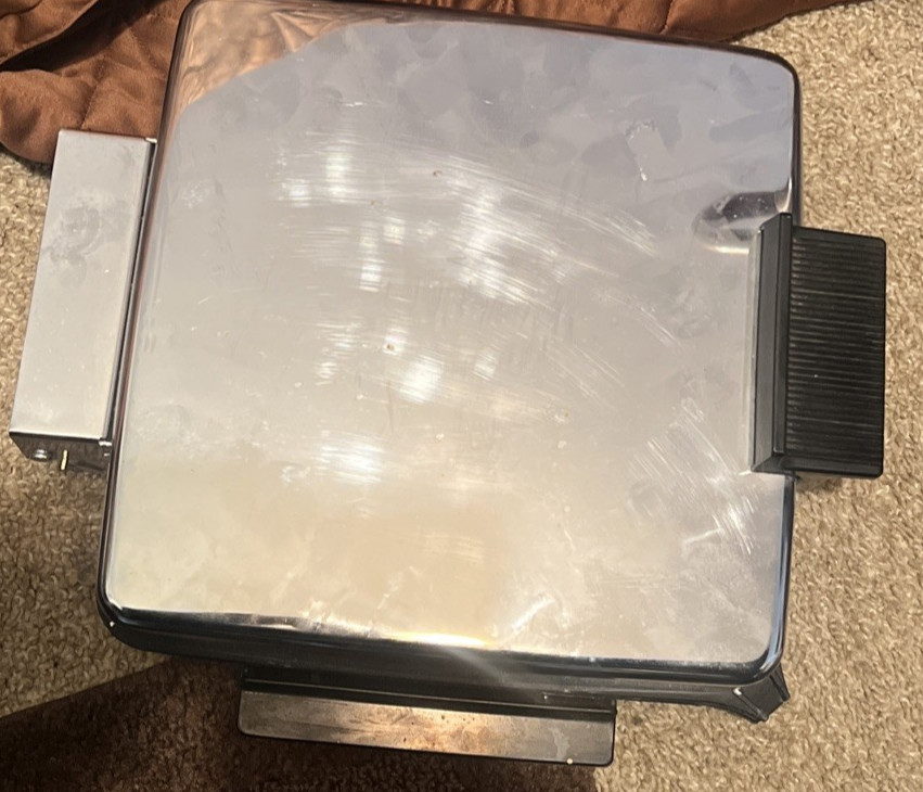 VTG GE Waffle Maker & Grill Chrome Reversible Plates TESTED, EUC