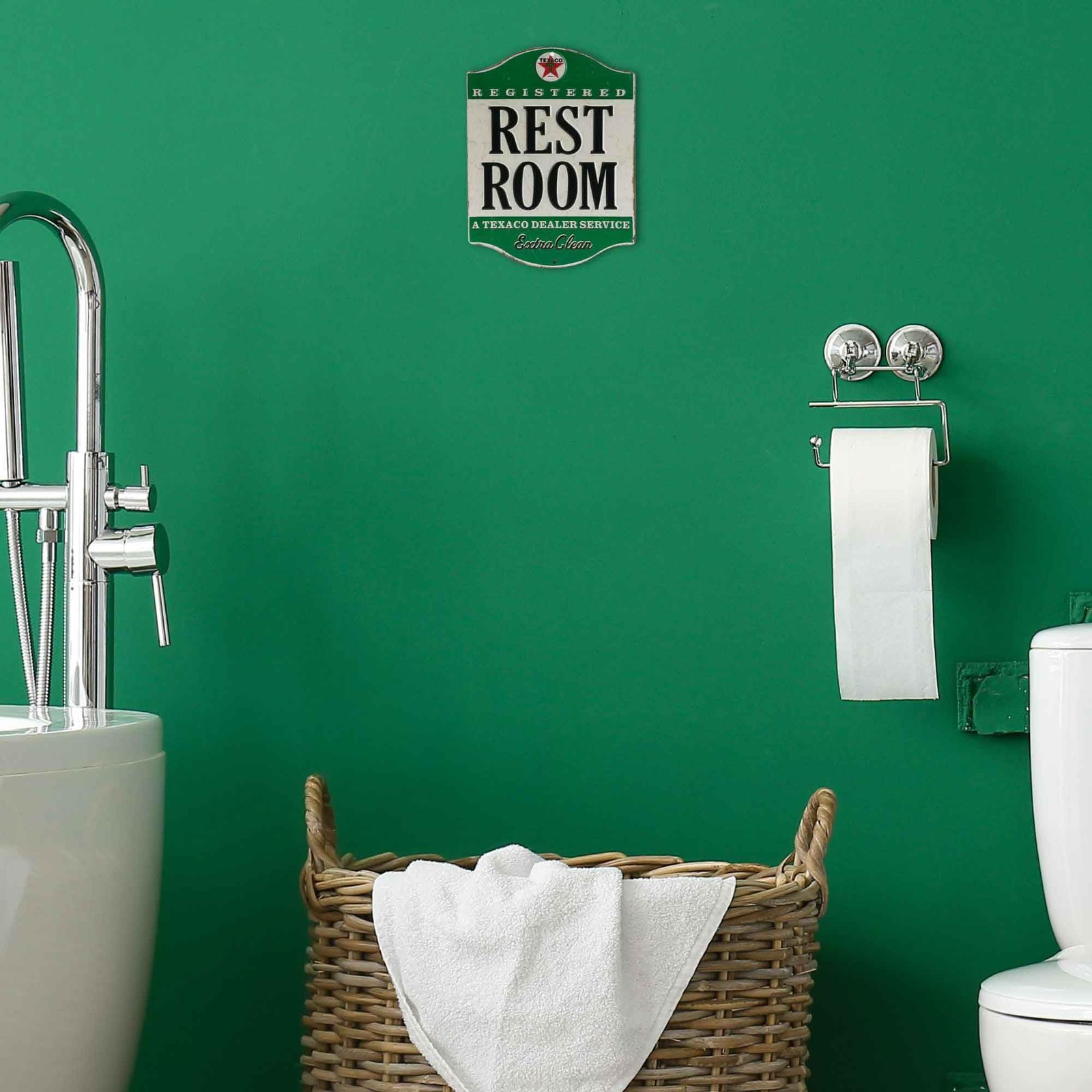 Texaco Restroom Embossed Metal Sign Vintage Texaco Restroom Sign for Bathro