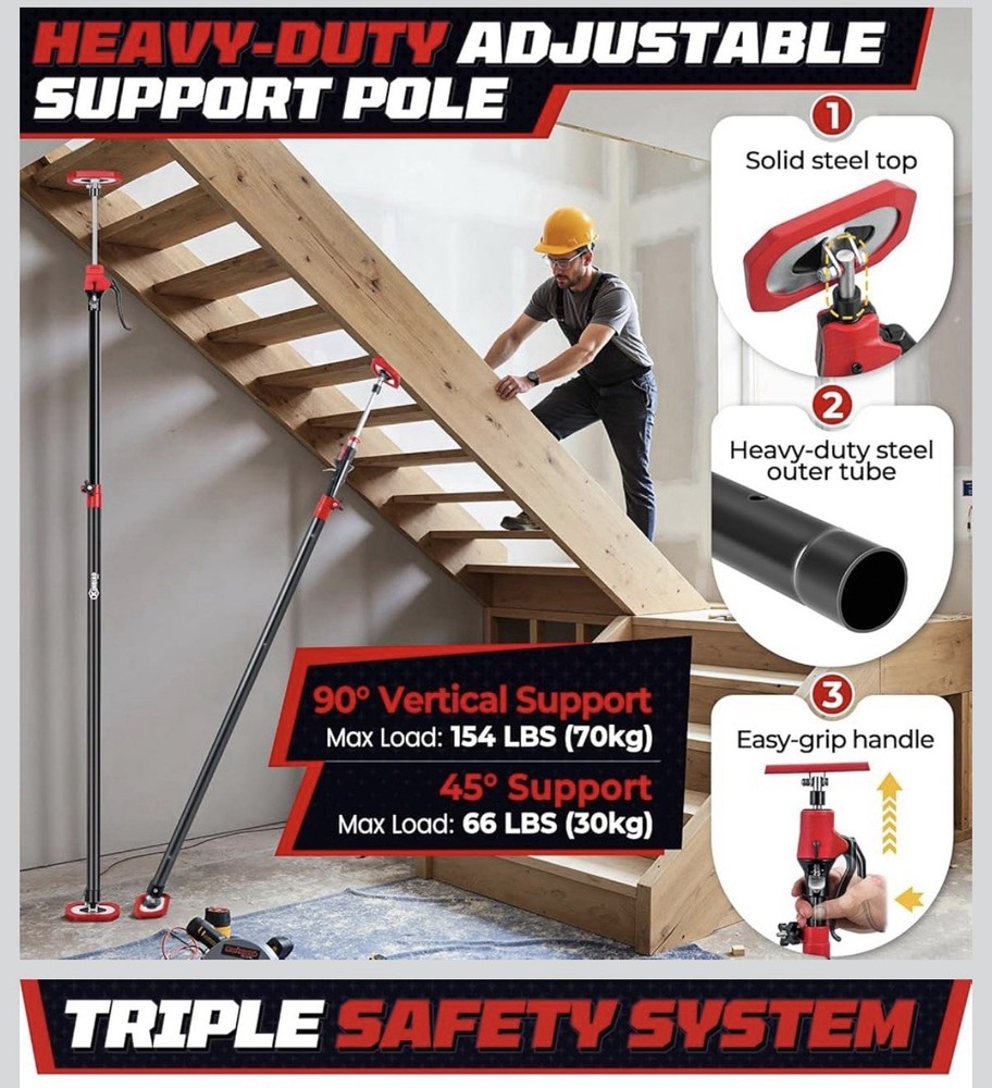 Cabinet Jacks for Installing Cabinets, Heavy Duty Third Hand Support Adjustable