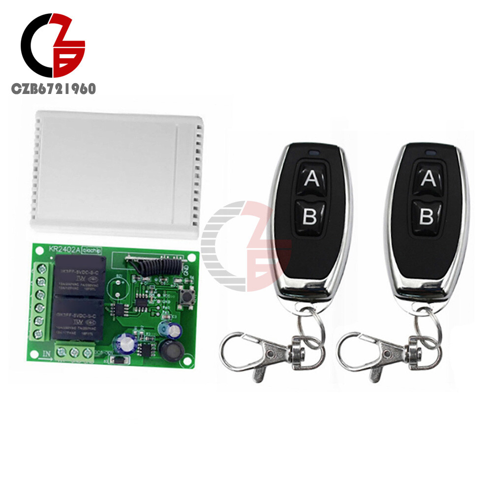 DC6-24V 433Mhz Wireless 2CH Universal Remote Control Switch For Rolling Door New