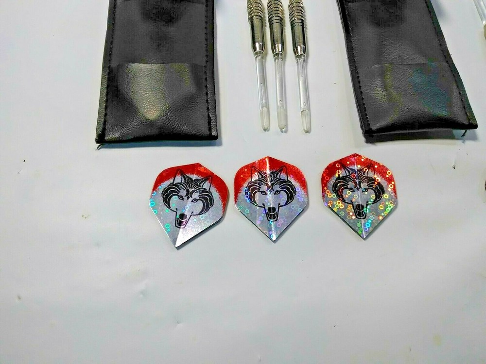 2 Sets 18 Gram Darts Soft Tip, Case, Wolf, Purple Diamond, 6 Darts