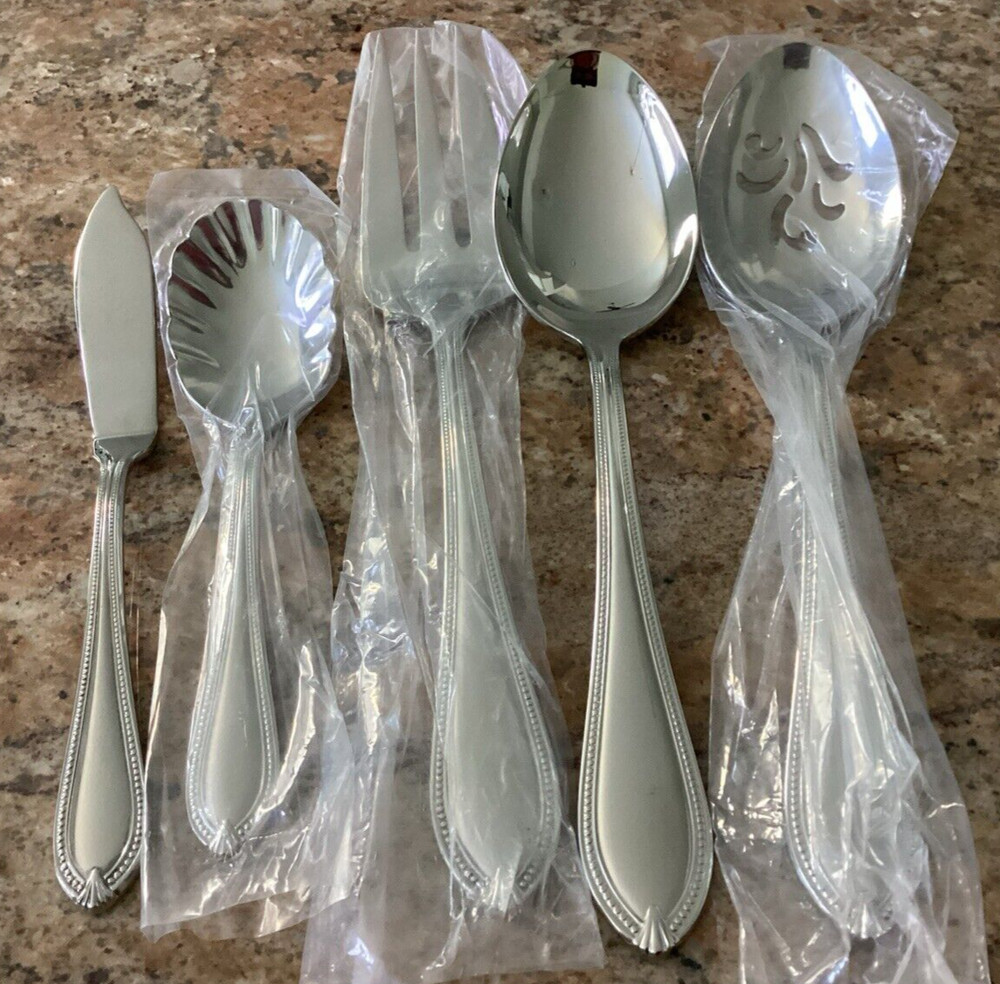 CONCANNON Reed & Barton 5 Piece Serving Set Stainless Flatware 18/10 Unused