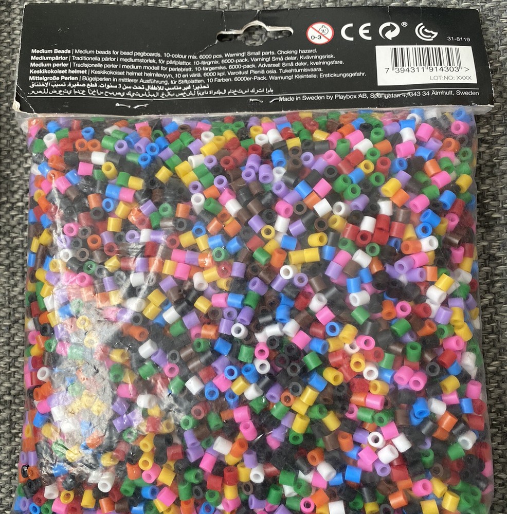6000 Medium Pegboard Beads for Crafts MIX 10 colors