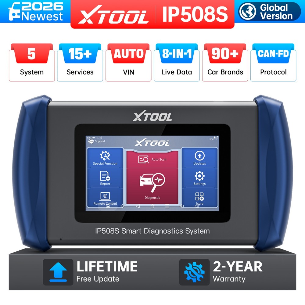 XTOOL IP508S OBD2 Scanner Engine Diagnostic Tool Transmission ABS SRS 15+Resets