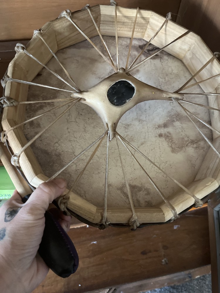 Native American Style Rawhide Drum for Ceremony
