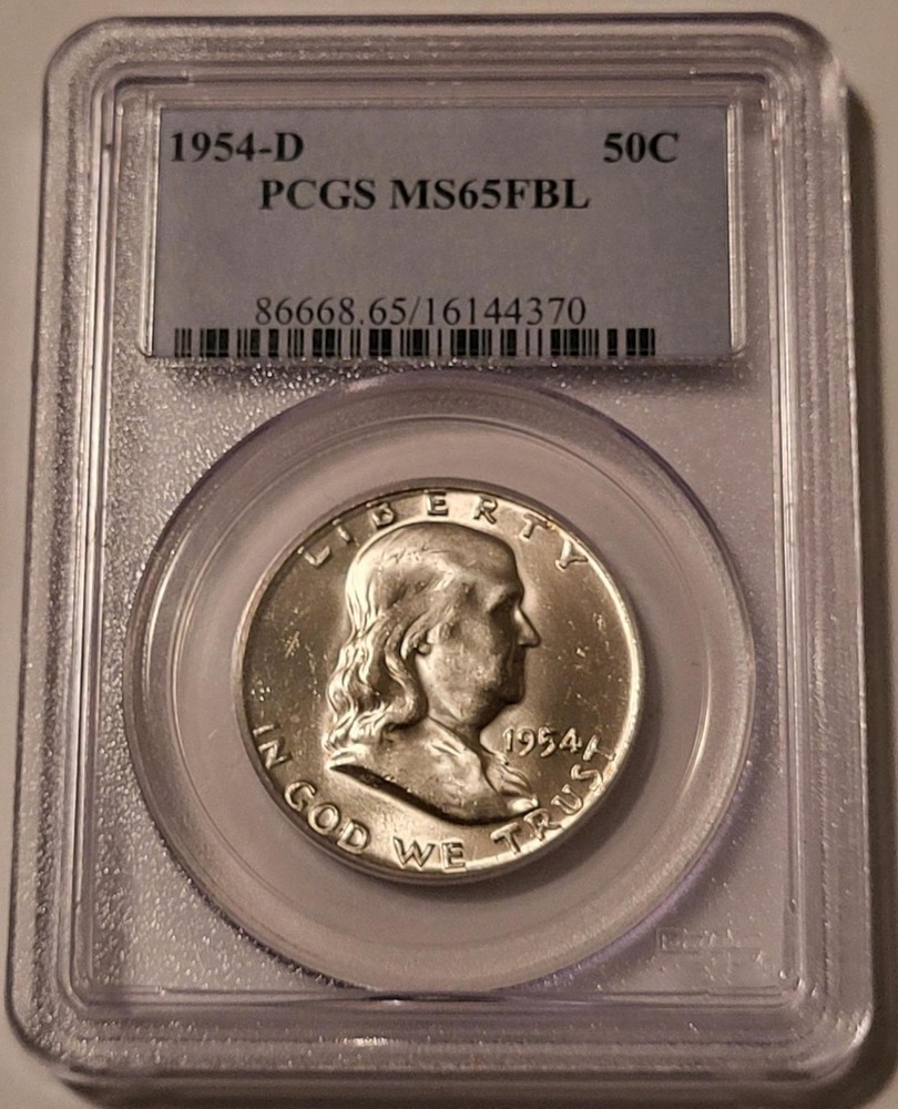 1954 D Franklin Half Dollar MS65 FBL PCGS
