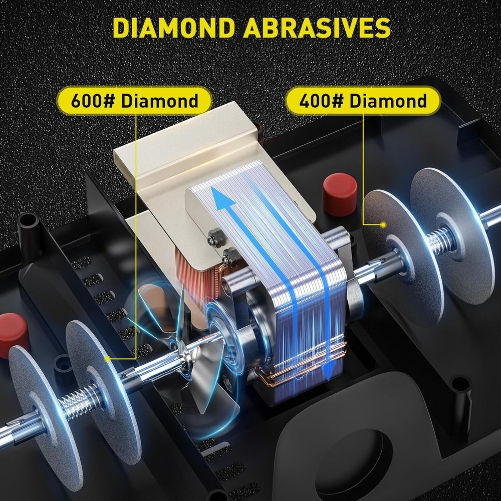 Razor-Sharp Electric Knife Sharpener with Diamond Abrasives & Included