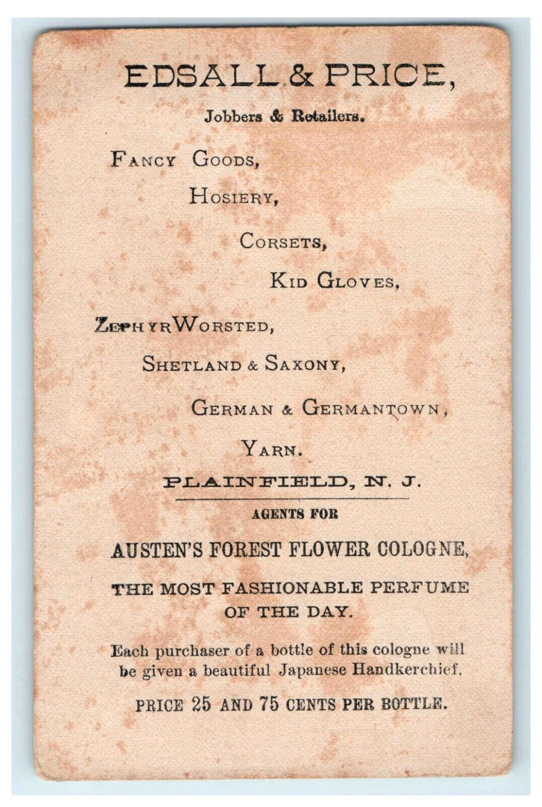 Austens Forest Flower Cologne Plainfield NJ