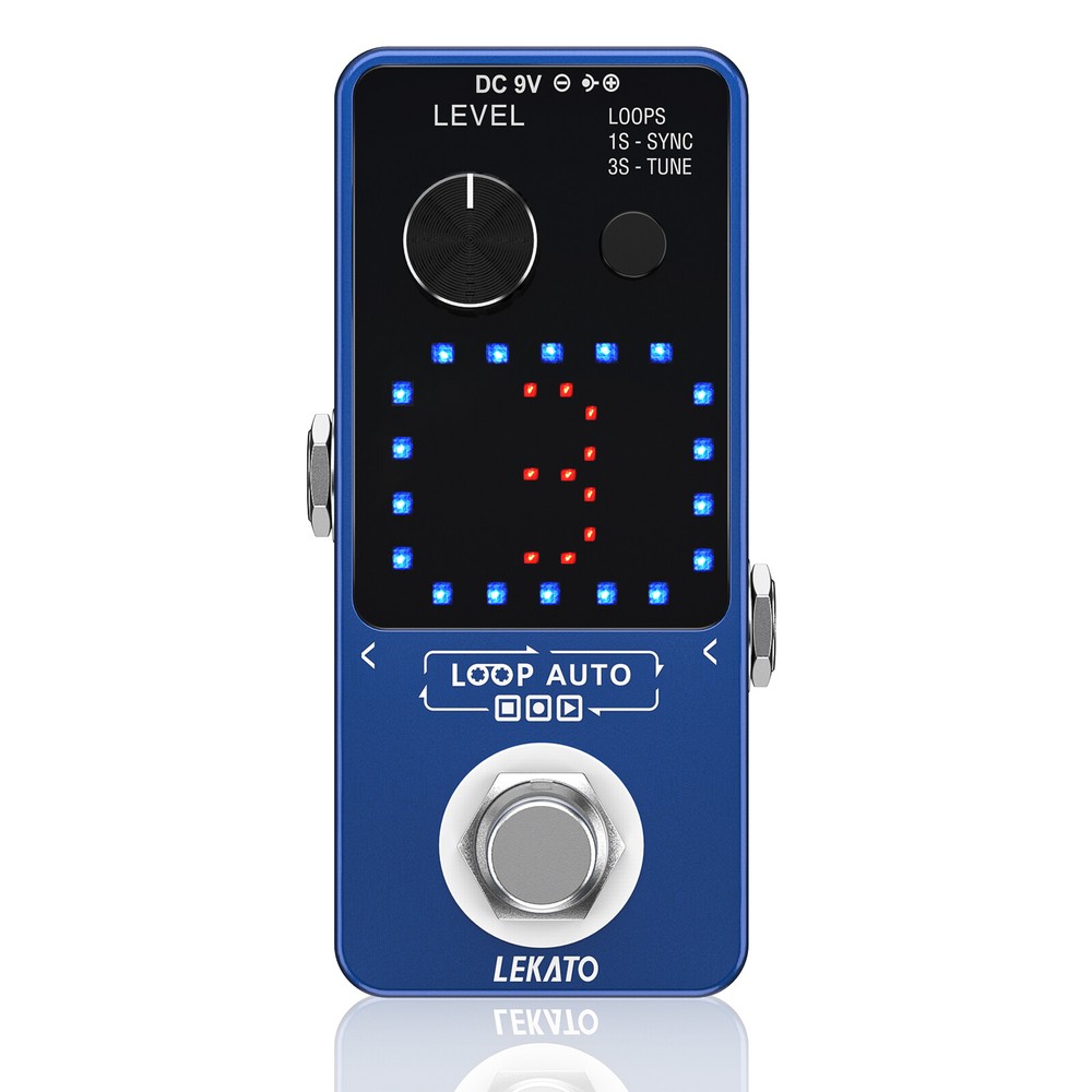 LEKATO Looper Pedal with Tuner & SYNC Function Auto Record 18 Min 3 Loops w/LED