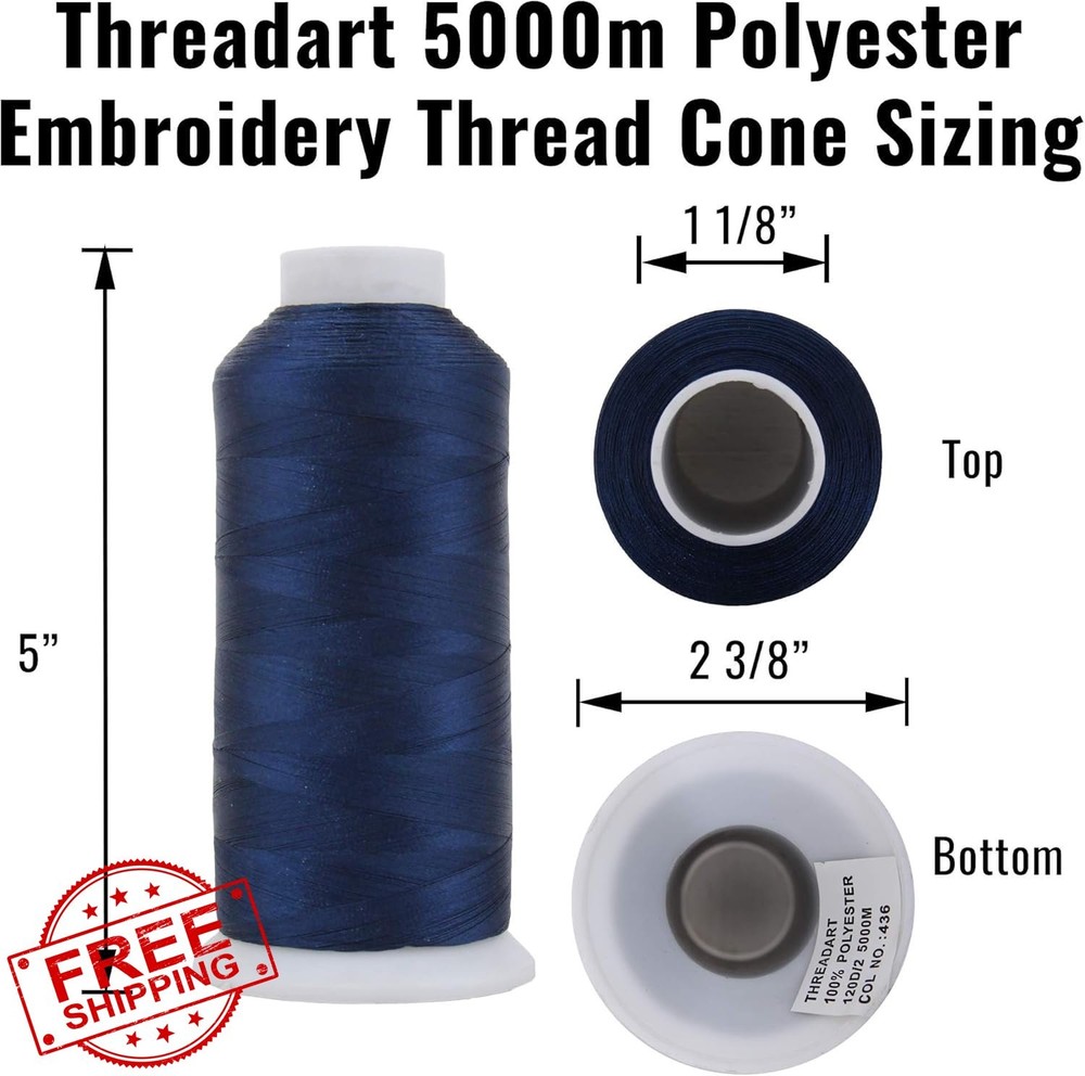 Threadart Polyester Embroidery Thread 5000M 40wt High Speed Commercial Maize 123