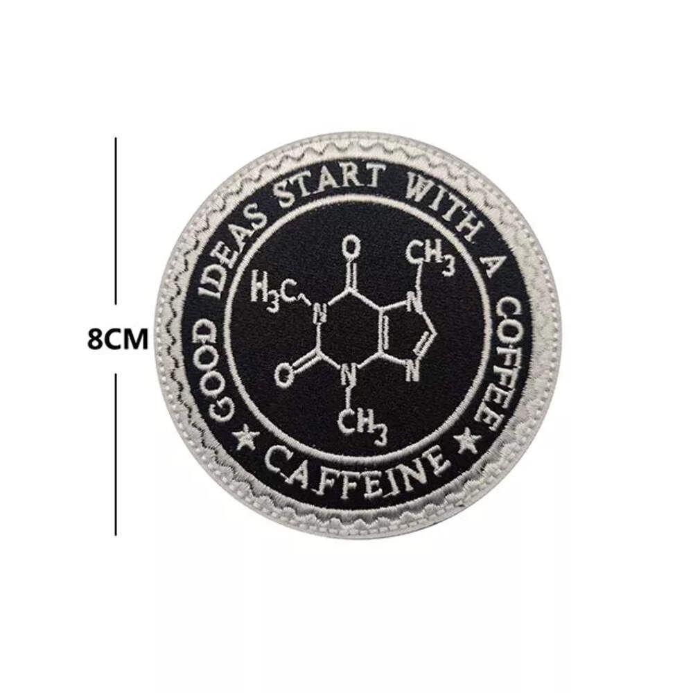 Coffee Caffeine Molecule Tactical Patch Army Marines Morale Hook and Loop FREE U