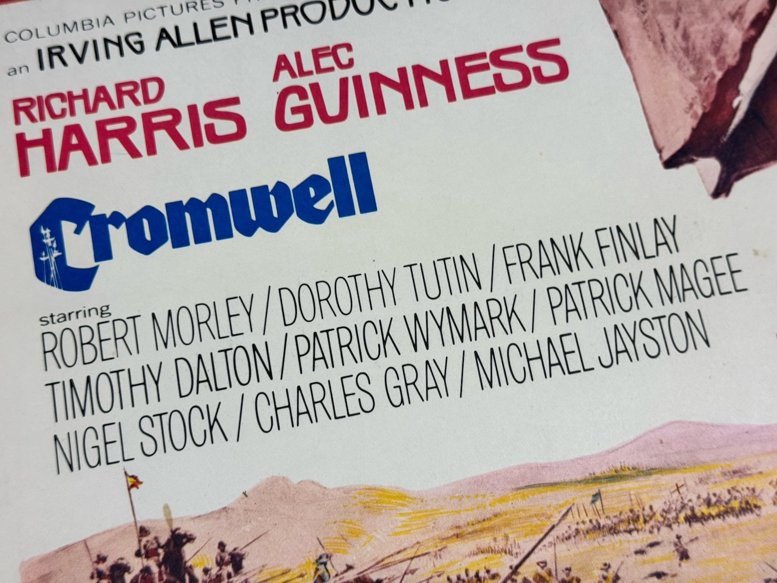 1969 Movie Poster, Card "CROMWELL" Starring Richard Harris, Alec Guinness 22x14"