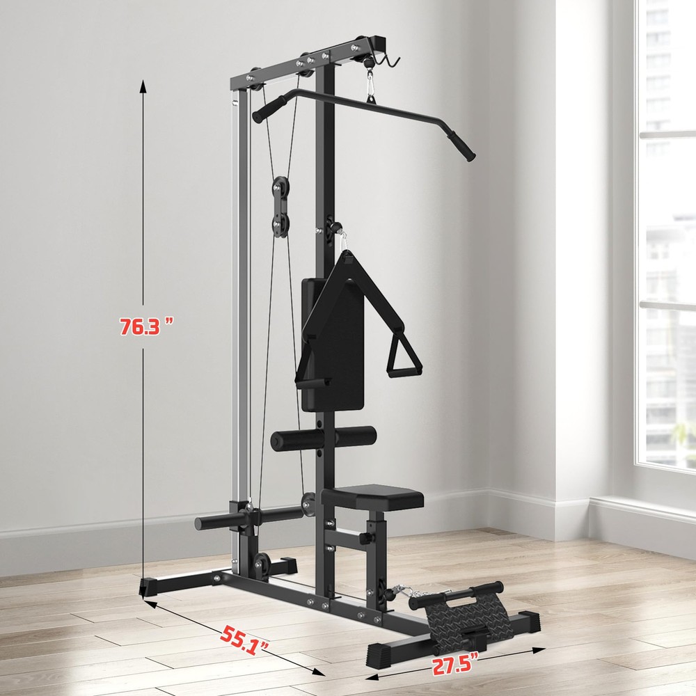 LAT Pulldown Machine & Cable Station Home Gym Workout Strength Row Cable Machine