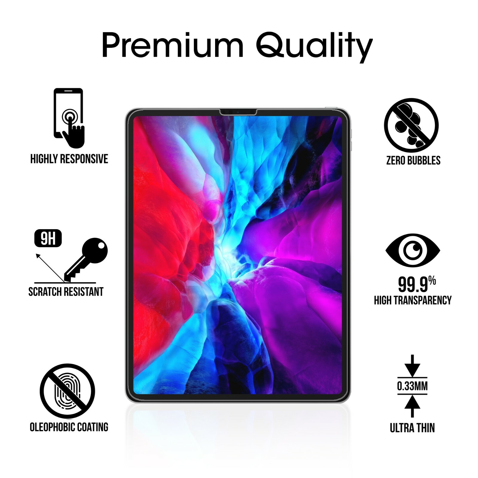 2pack amFilm for iPad Pro 12.9" (2021/2020/2018) Tempered Glass Screen Protector