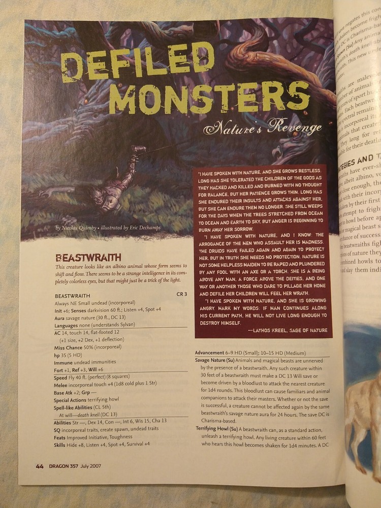 Dungeons and Dragons Dragon Magazine #357 Fine Condition