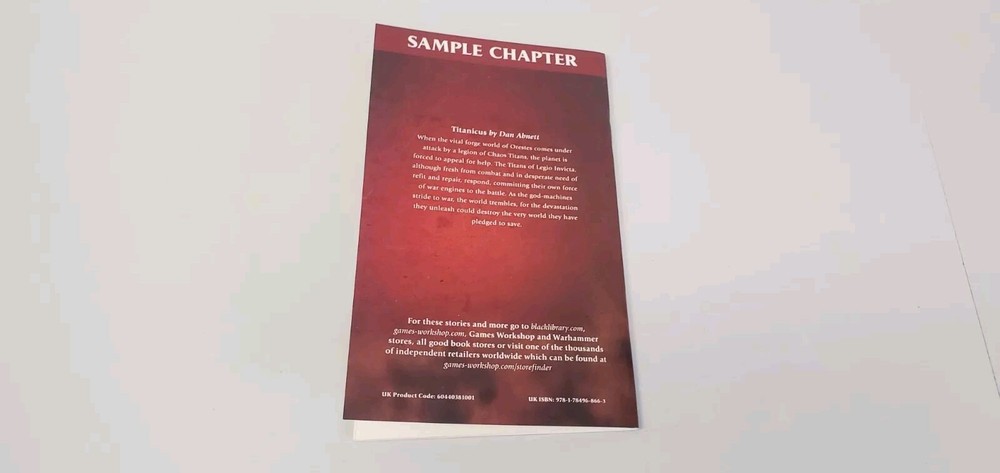 Warhammer 40k Titanicus Sample Chapter Booklet Dan Abnett