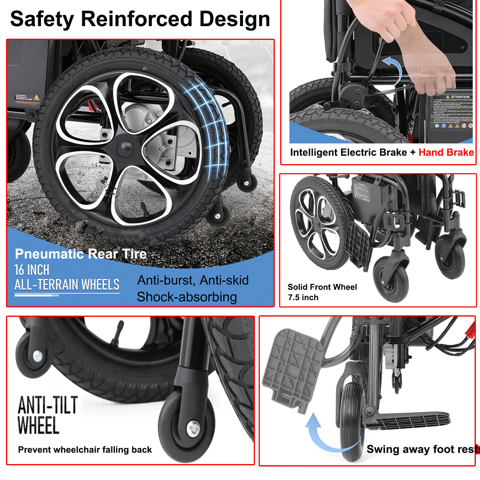 OPEN BOX Folding Electric Wheelchairs FDA Certified Medical Mobility Scooter