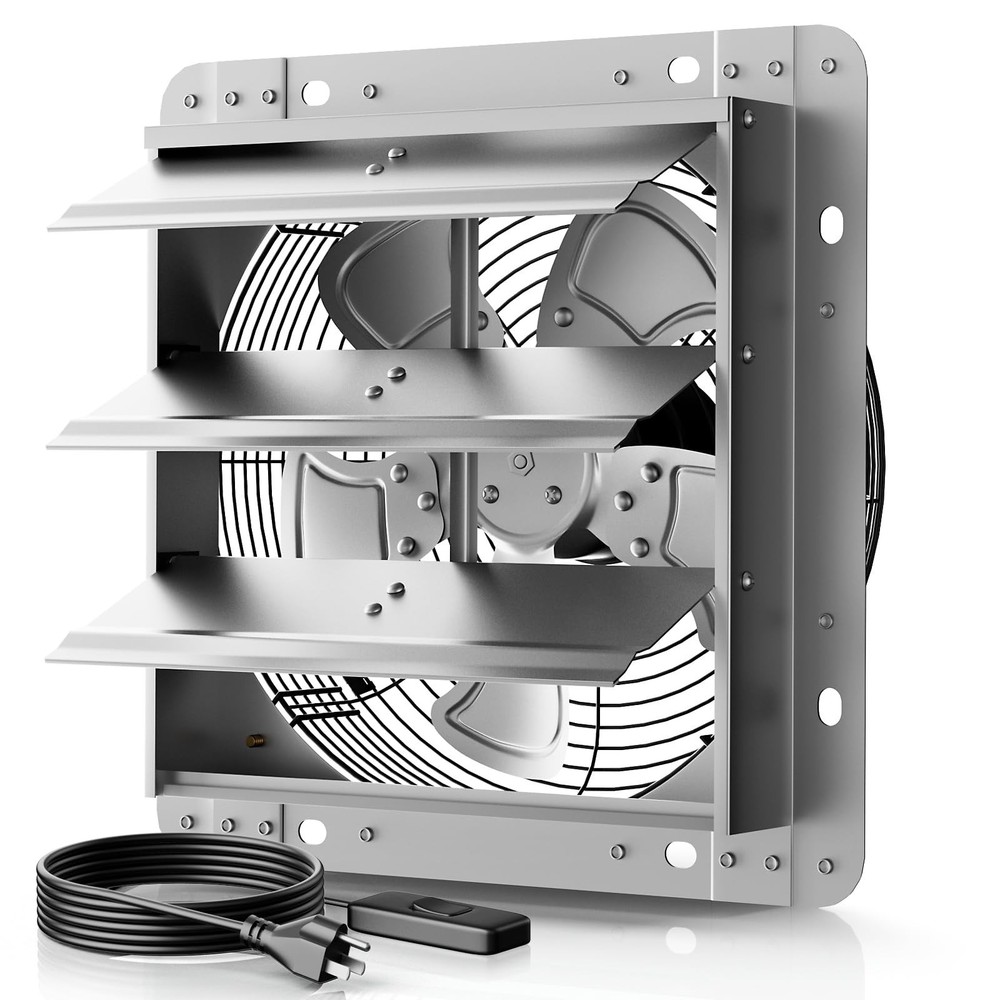 10Inch Shutter Exhaust Fan，Automatic Shutter with ON/OFF Switch, 960 CFM