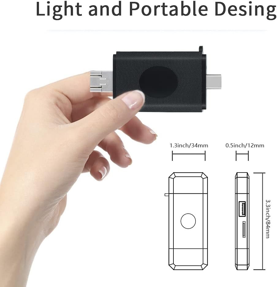 Versatile USB-C & Micro USB Memory Card Reader: Plug & Play Convenience
