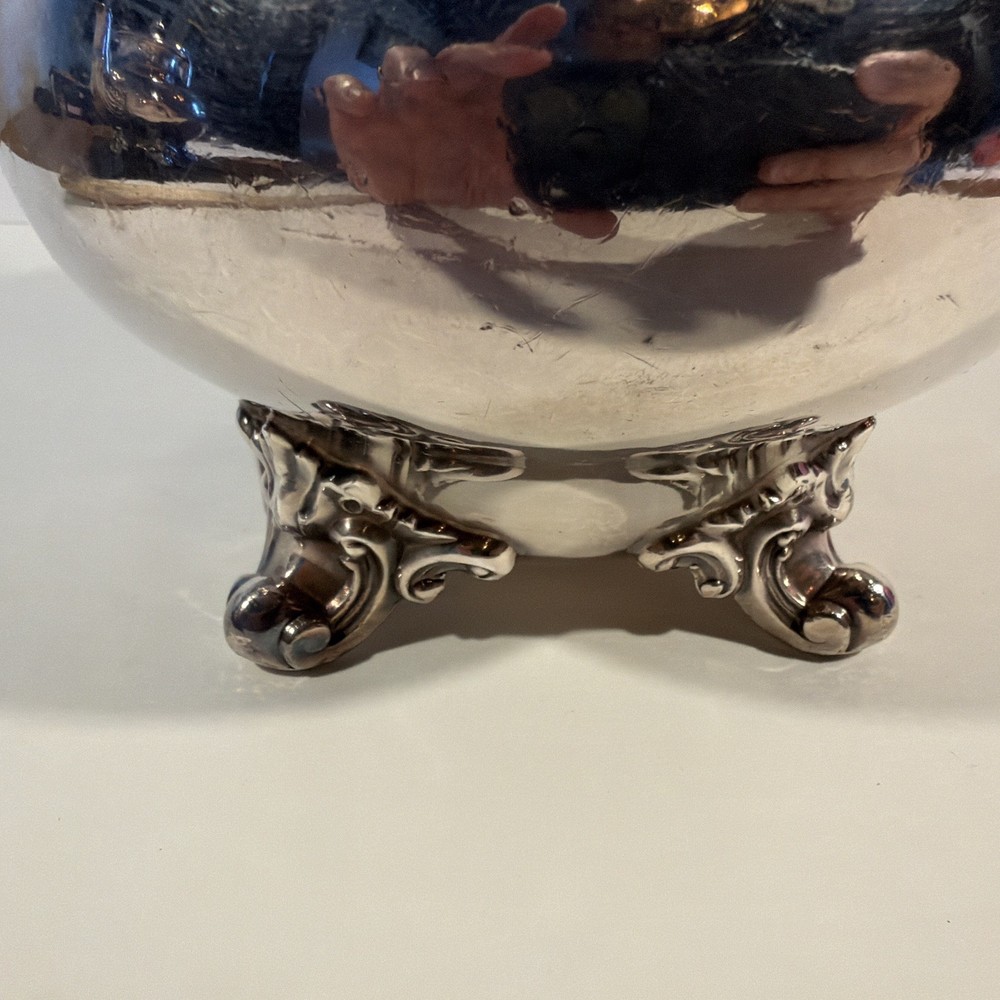 Reed & Barton Regent 5600 Silverplate Tea Coffee Pot Set Footed Vintage