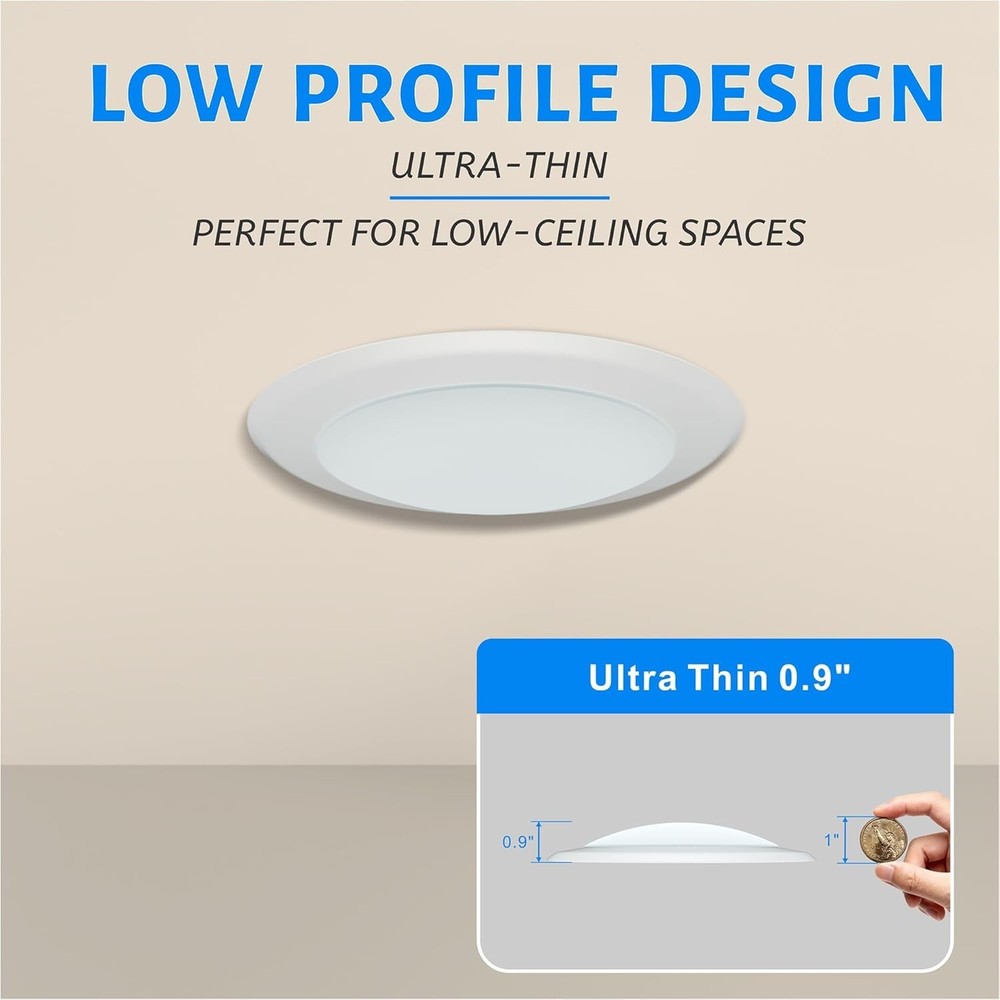 6in Dimmable LED Disk Light, Flush Mount Recessed Retrofit Ceiling Lights, 16...