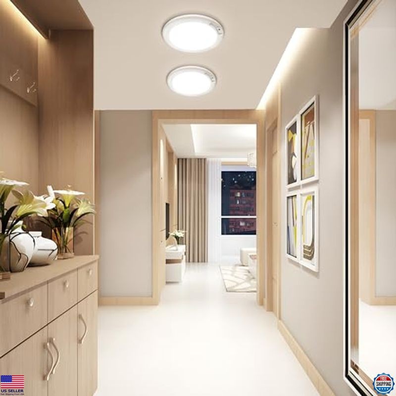 SunRider 2Pack Rechargeable Motion Sensor LED Ceiling Light with Remote, 3CCT