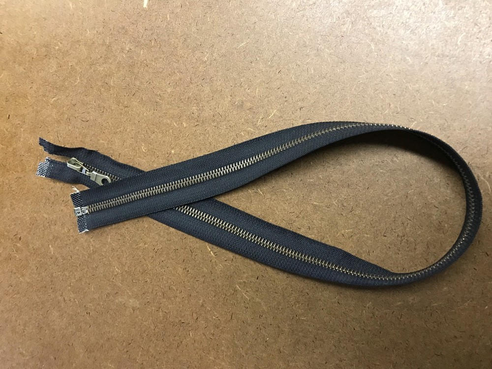 #5 Black & Antique Brass Separating Zipper w/ Fancy Pull Multiple Lengths