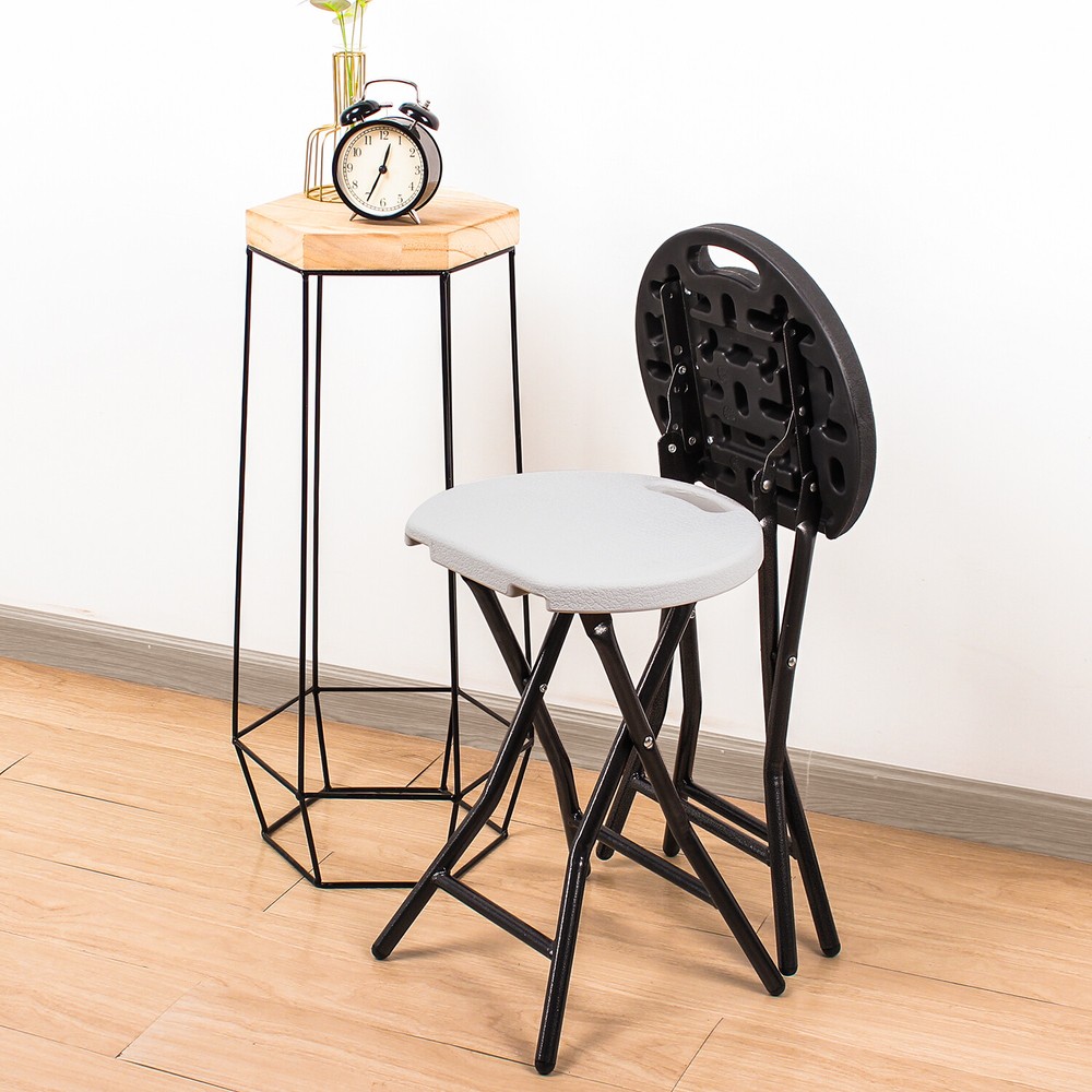 2 Pack Foldable & Portable Stool Chairs w Handle, Collapsible Stool Chairs