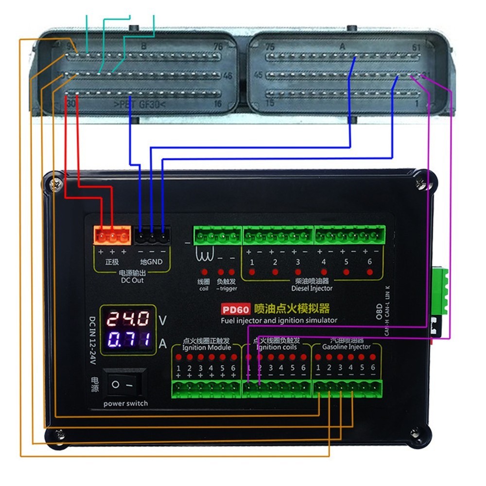 PD60 ECU Testing Equipment For Efficient Injector And Ignition Simulation