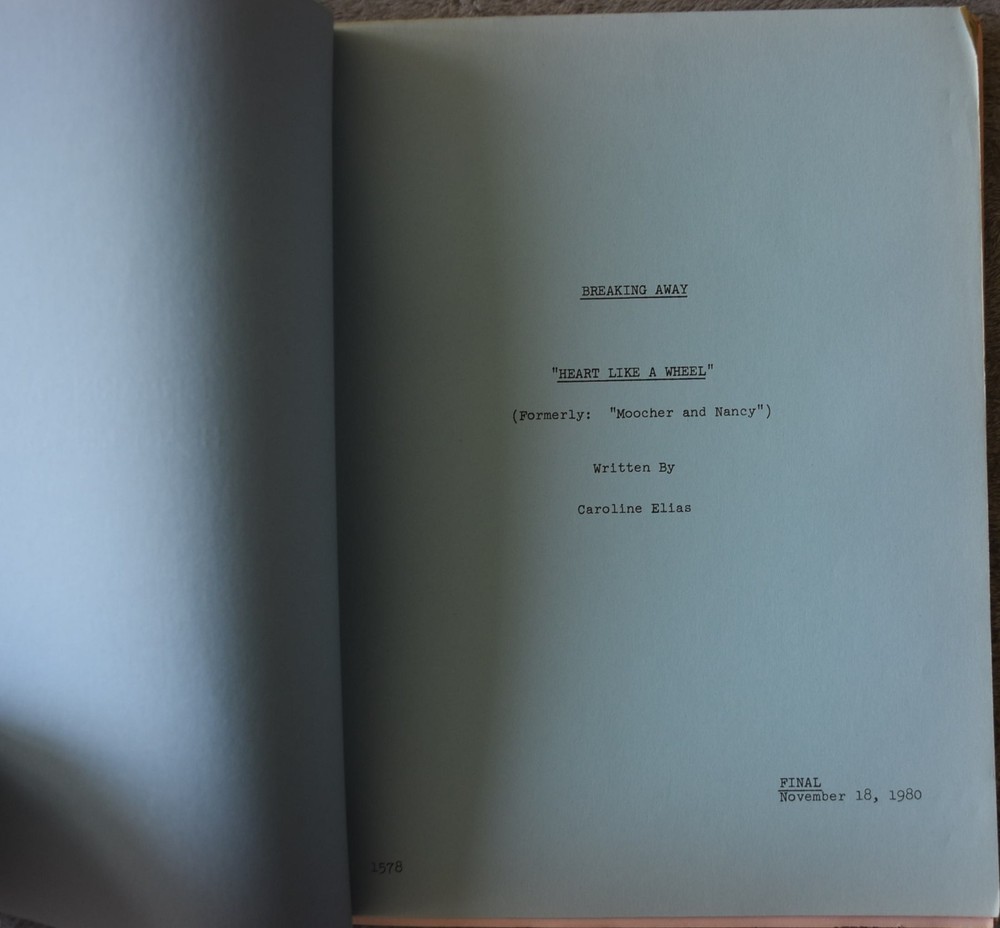 1980 Breaking Away (Heart Like a Wheel) Original Screenplay Script