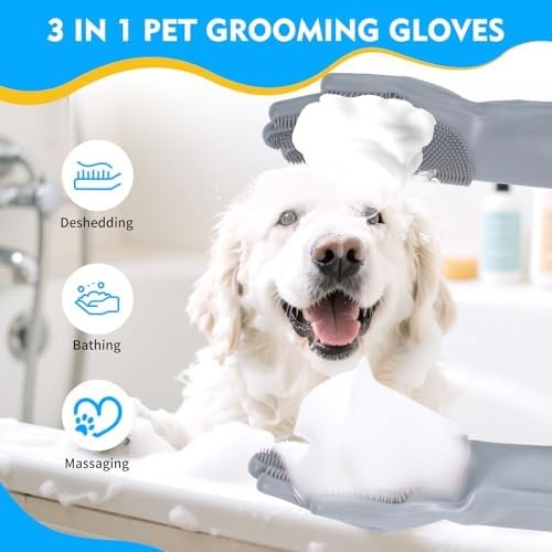 Silicone cleaning gloves with scrubber bristles
