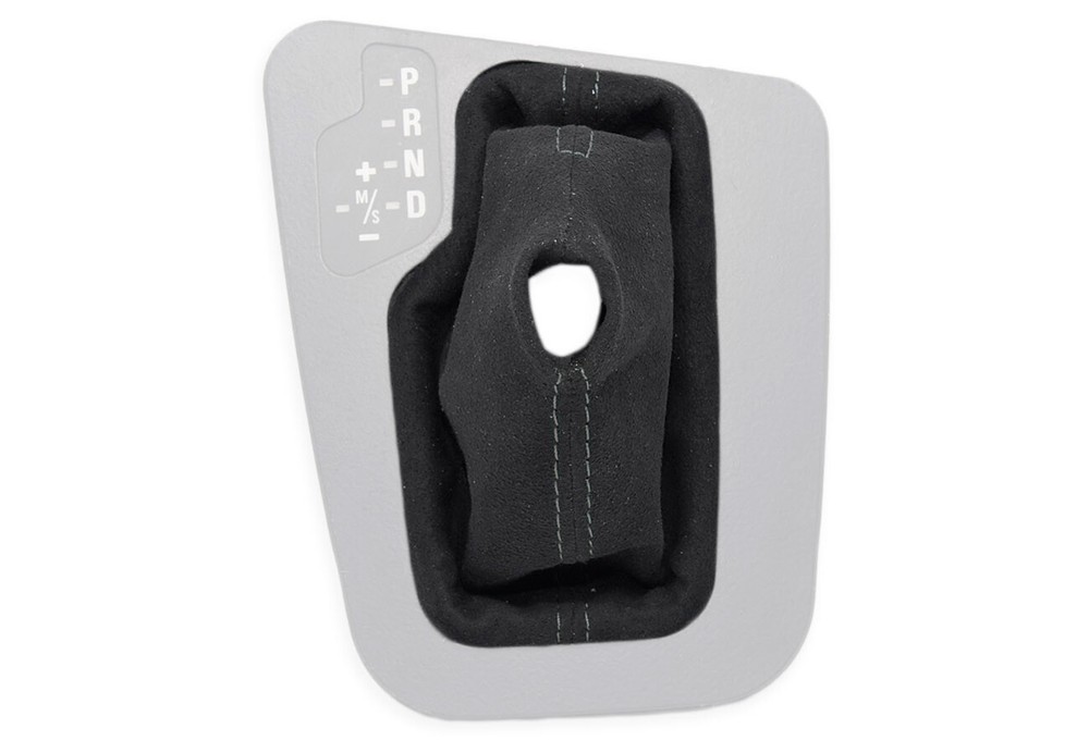 FOR BMW E46 automatic GEAR SHIFT BOOT GAITER ALCANTARA STITCHING GRAY+ FRAME