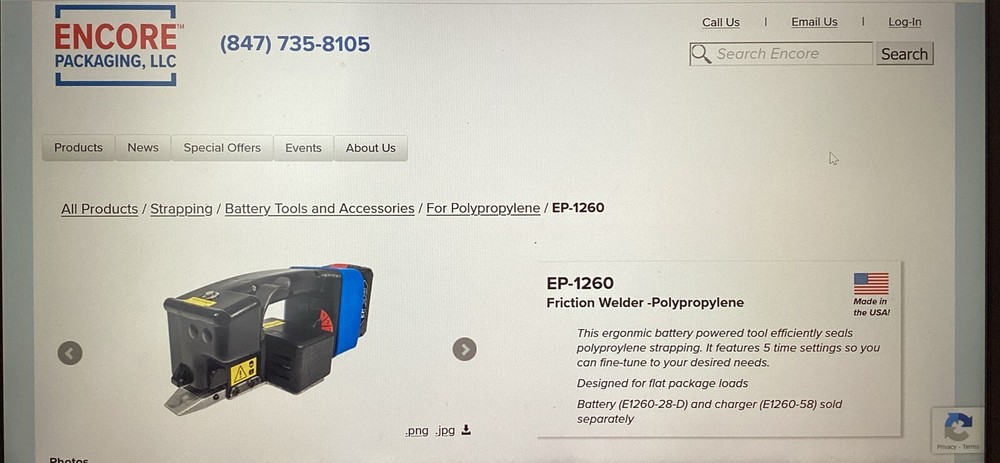 Encore Packaging EP-1260 Friction Welder - Polypropylene