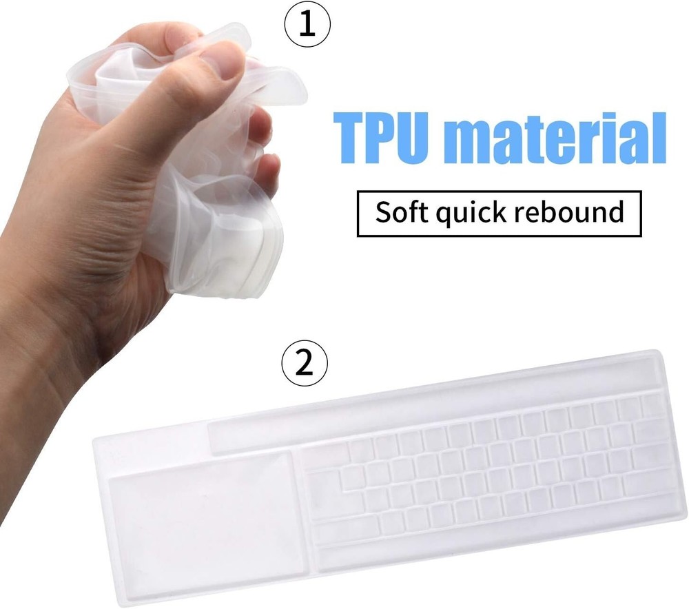 2 Pack Clear Desktop Computer Keyboard Protector Cover for PC 104/107 Keys