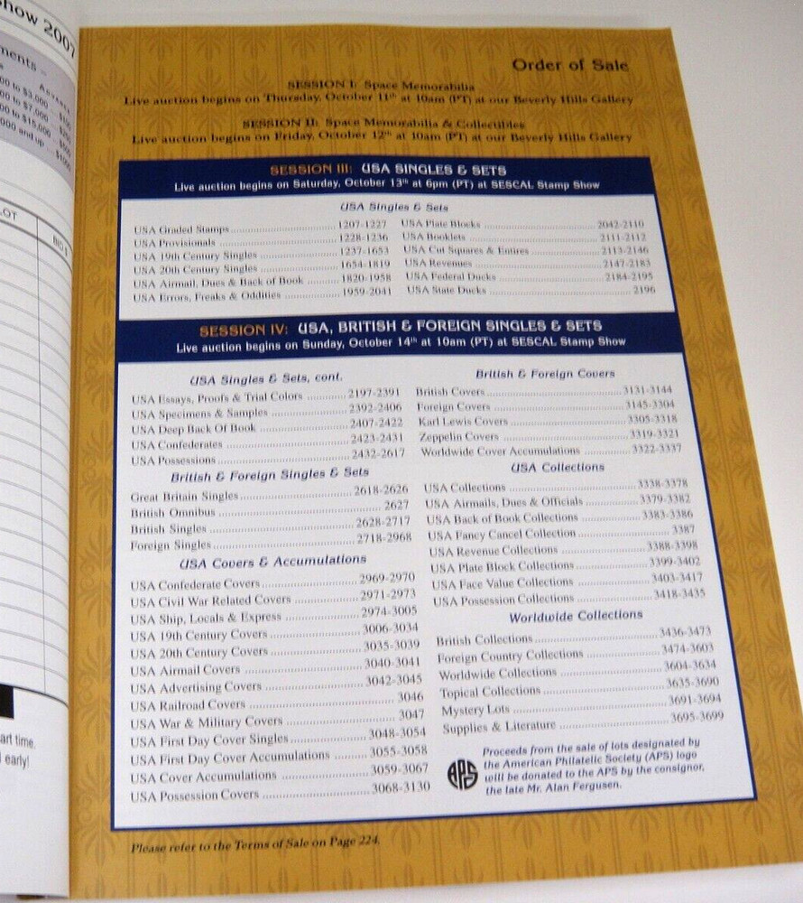 Regency Superior Stamp Auction Catalog 2007 Plate Blocks Booklets Errors Covers