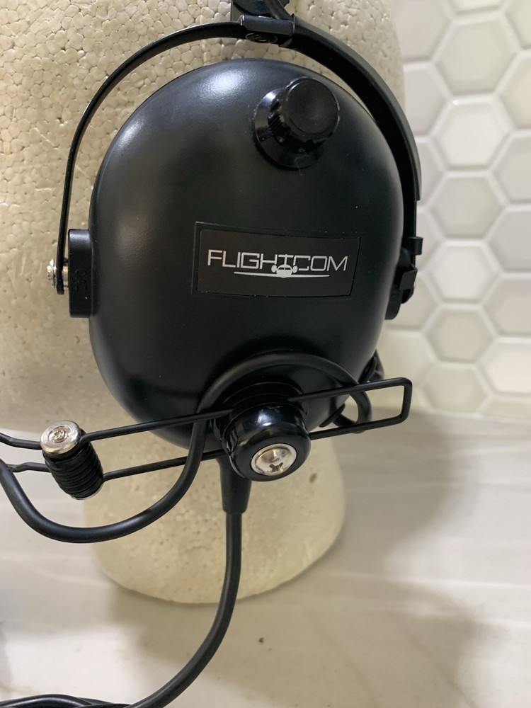 Flightcom Aviation Headset Black Model Unknown