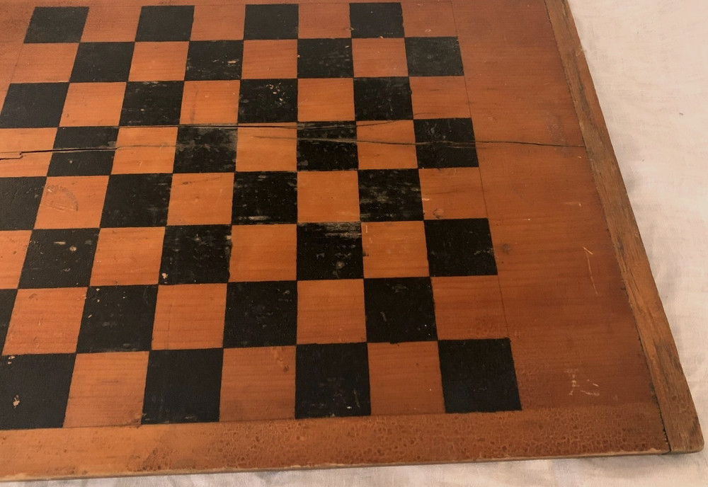 Primitive Antique Large Gameboard Made from Antique Breadboard