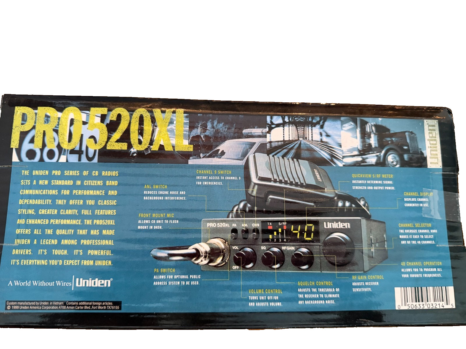 Uniden PRO520XL 40 Channel CB Radio w Microphone 7 Watt FREE SHIPPING