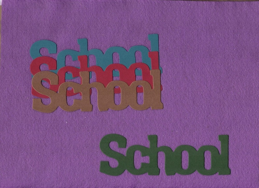 SCHOOL  die cuts scrapbook cards