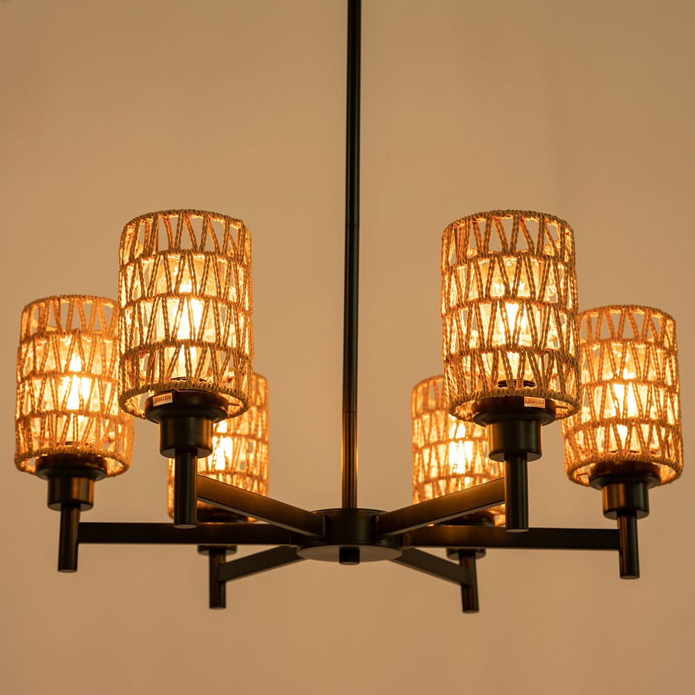 Modern Ceiling Light Chandelier 6-Head Pendant Lighting Ceiling Dimmable