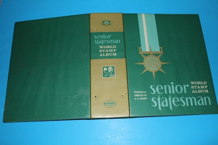 Harris Senior Statesman empty stamp binder used BlueLakeStamps Useful