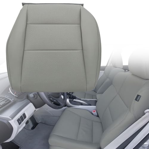 Gray Leather Perforated Bottom Seat Cover for Drivers - Side Replacement