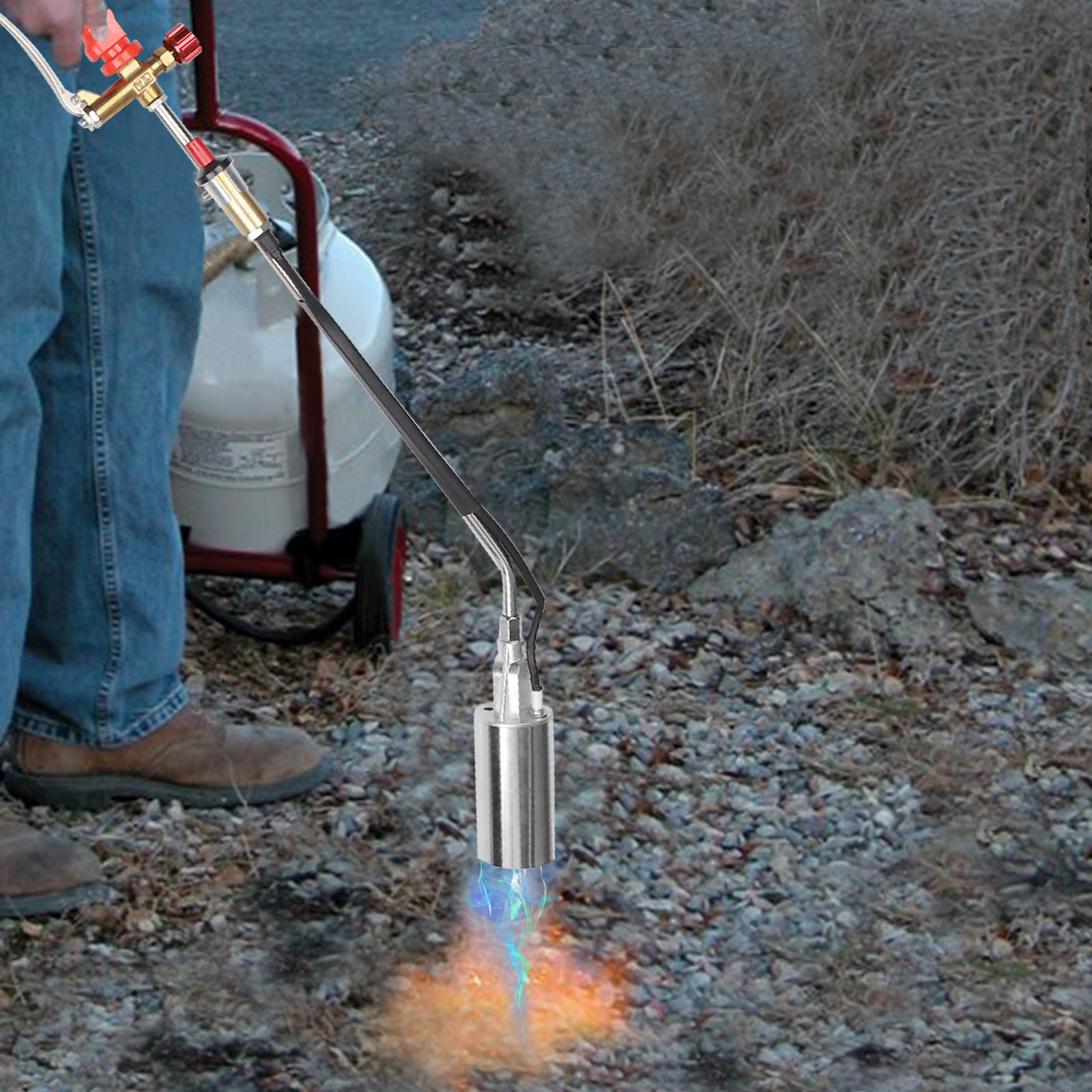 Propane Weed Torch Burner Ice Melter Push Button Igniter 79 Hose Portable Tool